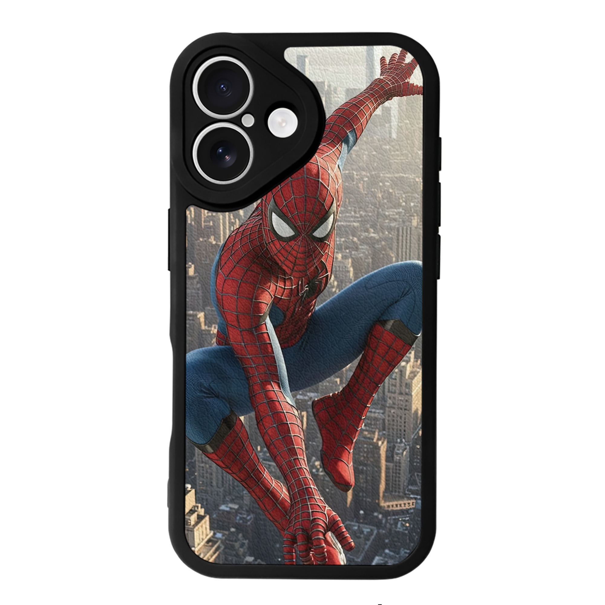 Spider Man スパイダーマン 【iPhone 16シリーズ対応】シリコンスマホケース（レザー調） 材質：シリコン
